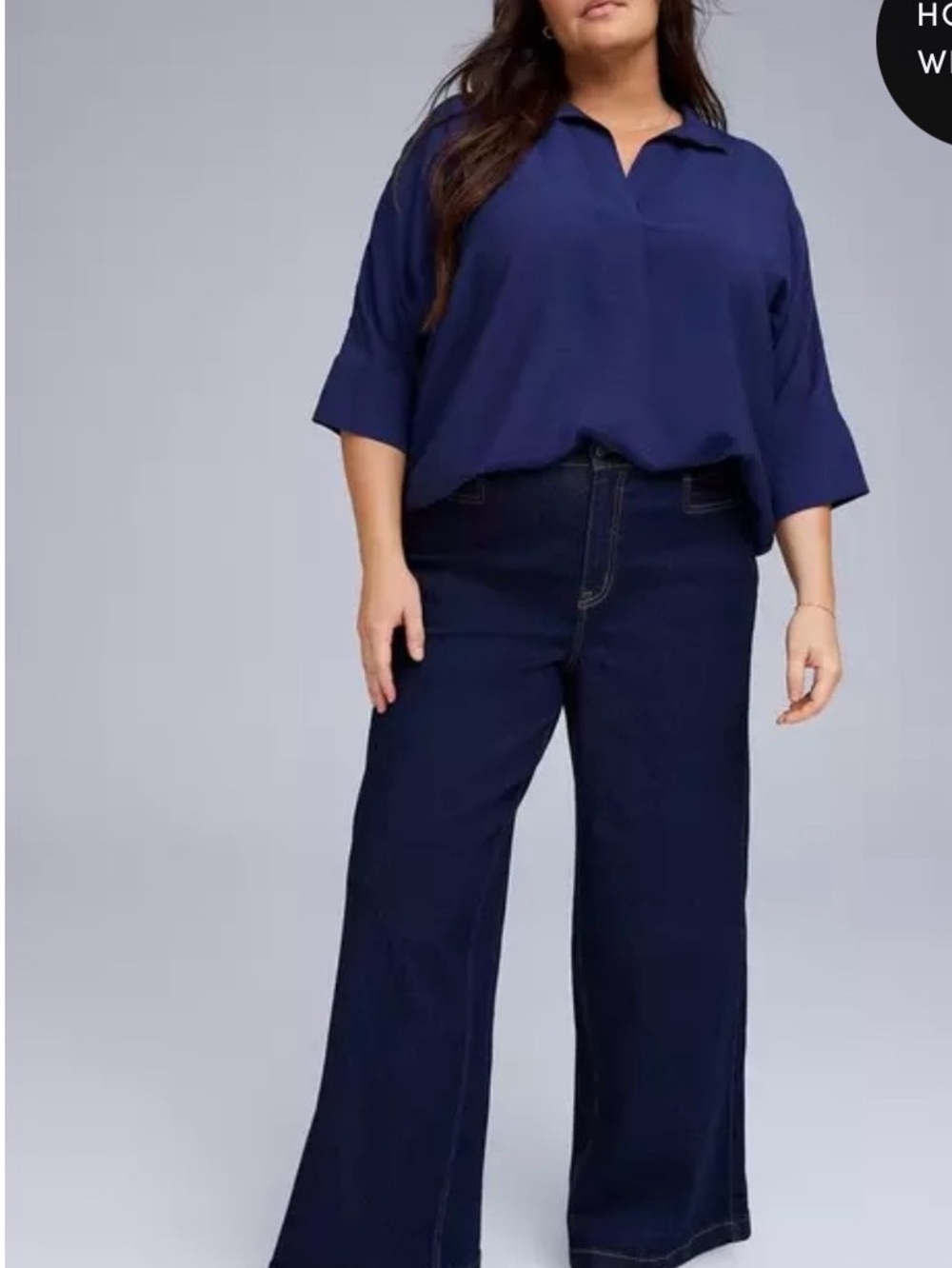 torrid Dark Blue High-Rise Wide-Leg Jeans